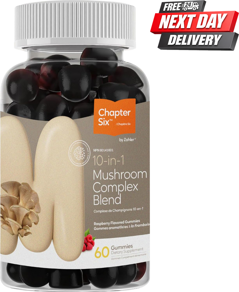 10 in 1 Mushroom Gummies | Mushroom Complex Blend for Immune and Brain Support | 60 Count