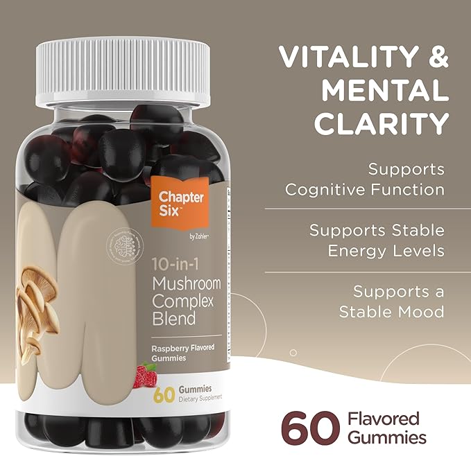 Mushroom Complex Gummies Bottle for Daily Immunity Booster and Wellness