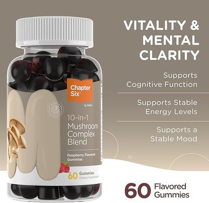 Mushroom Complex Gummies Bottle for Daily Immunity Booster and Wellness