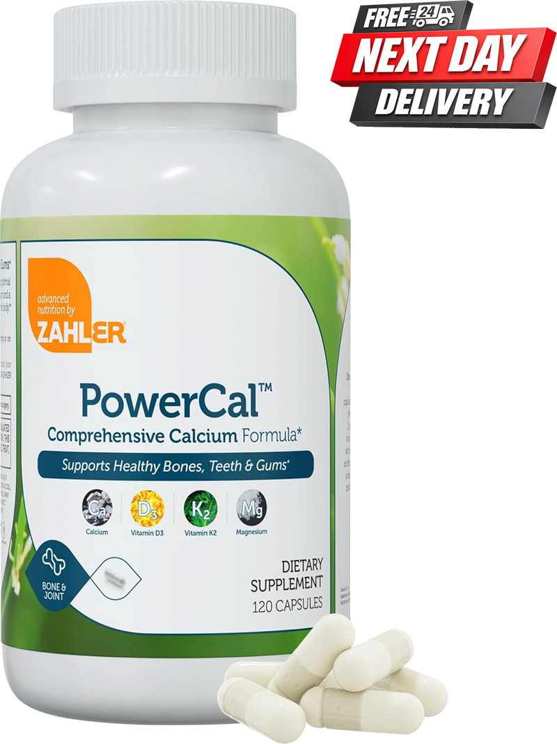 PowerCal Calcium Magnesium Supplement with Vitamin D3 K2 | Bone Health Support | 120 Capsules