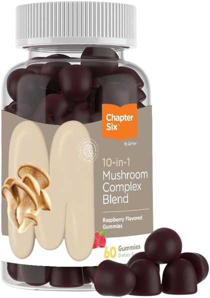 10-in-1 Mushroom Gummies, Raspberry Flavored, 60c