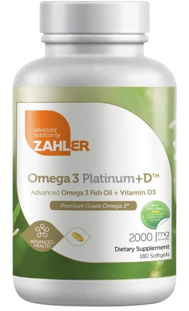 Adult Omega 3 Platinum +D All-Natural Pure Fish Oil Supplement, 90c