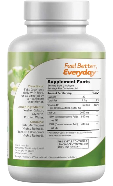 Natural Pure Fish Oil Supplement