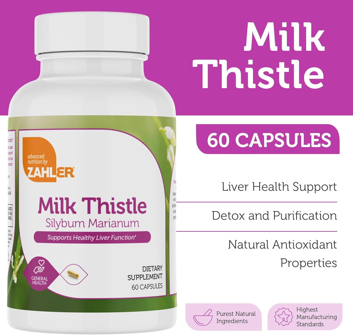 Milk Thistle Helps Support Healthy Liver Function.