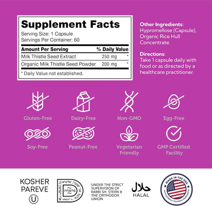 Milk Thistle Helps Support Healthy Liver Function.