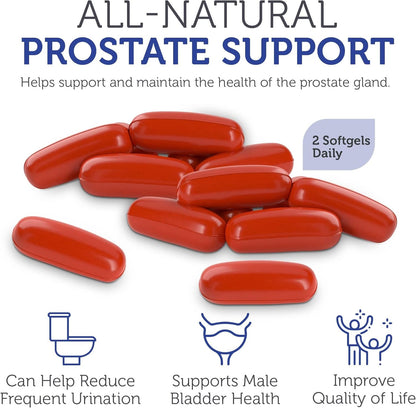 ProstAid+ Prostate Supplements for Men with Lycopene & Norway Spruce for Urine Flow, Prostate Support - Made in USA, Kosher - Prostate Health Supplements for Men (60 Vegetarian Softgels)