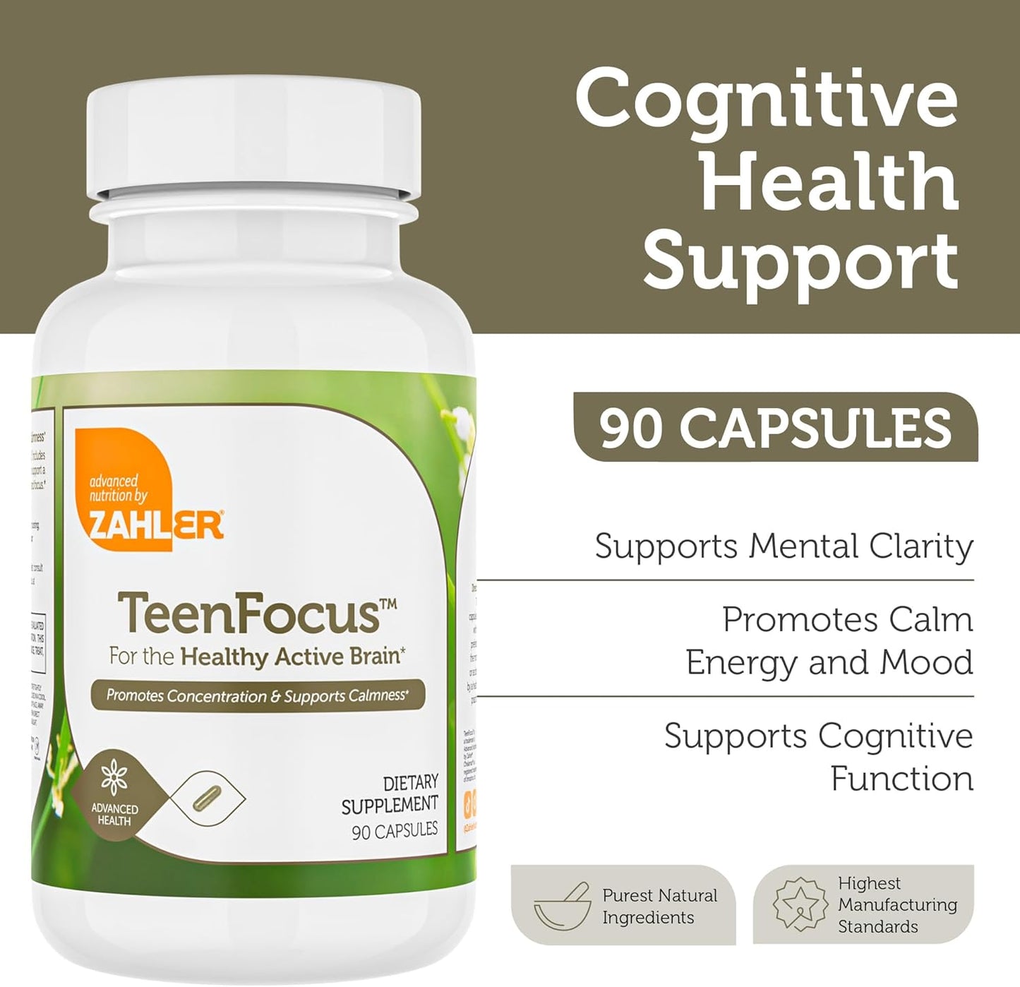 TeenFocus, Advanced Formula for Improved Focus & Concentration, Certified Kosher, 90 Capsules
