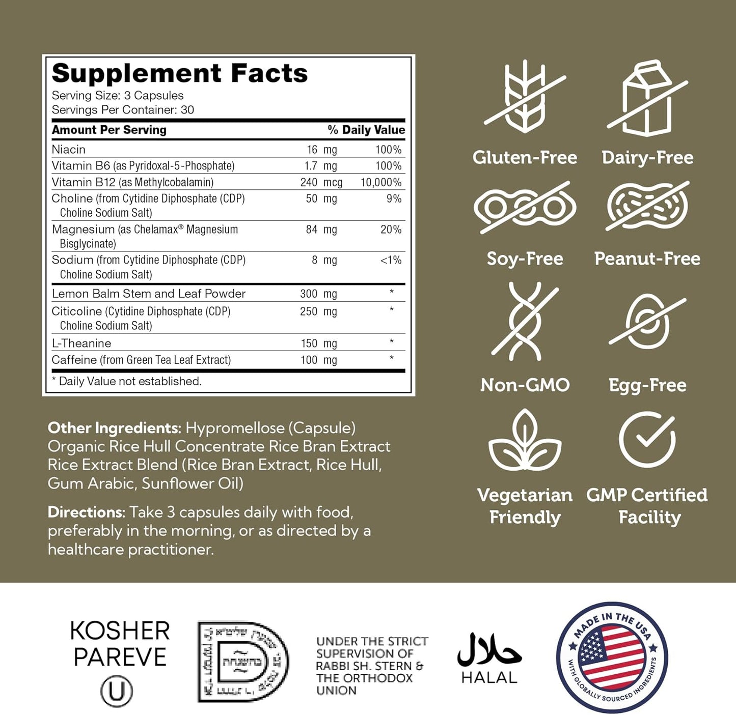 TeenFocus, Advanced Formula for Improved Focus & Concentration, Certified Kosher, 90 Capsules