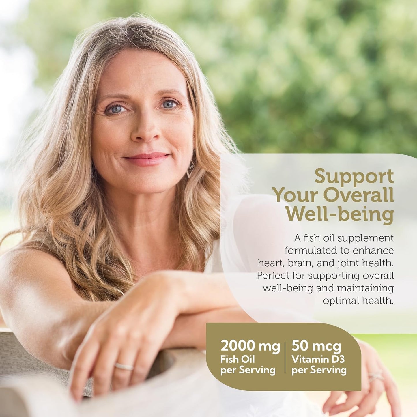 Adult Omega 3 Platinum +D All-Natural Pure Fish Oil Supplement, 90c