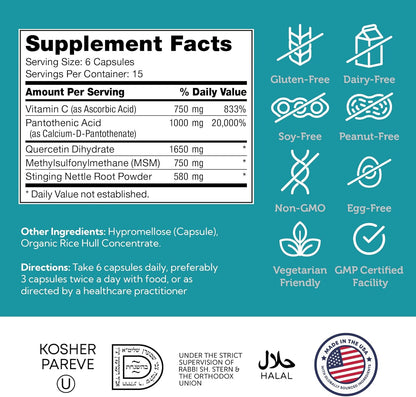 AllerBreez Capsules Bottle for Hay Fever and Seasonal Allergy Support