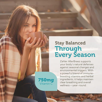 AllerBreez 90 Capsules Bottle Side Label – Kosher and Halal Allergy Formula