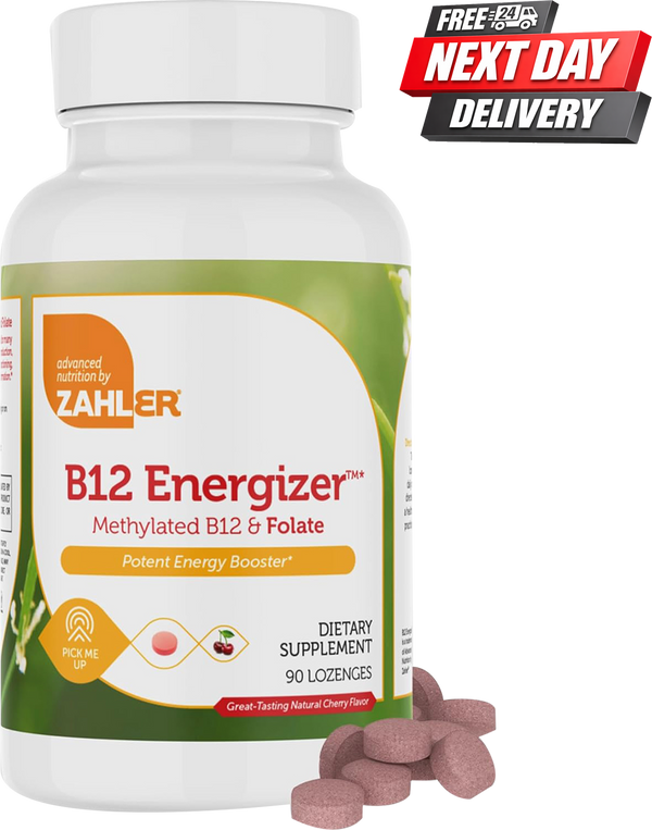 Vitamin B12 Tablets with Folic Acid | Methylated B12 and Folate Lozenges | 90 Count