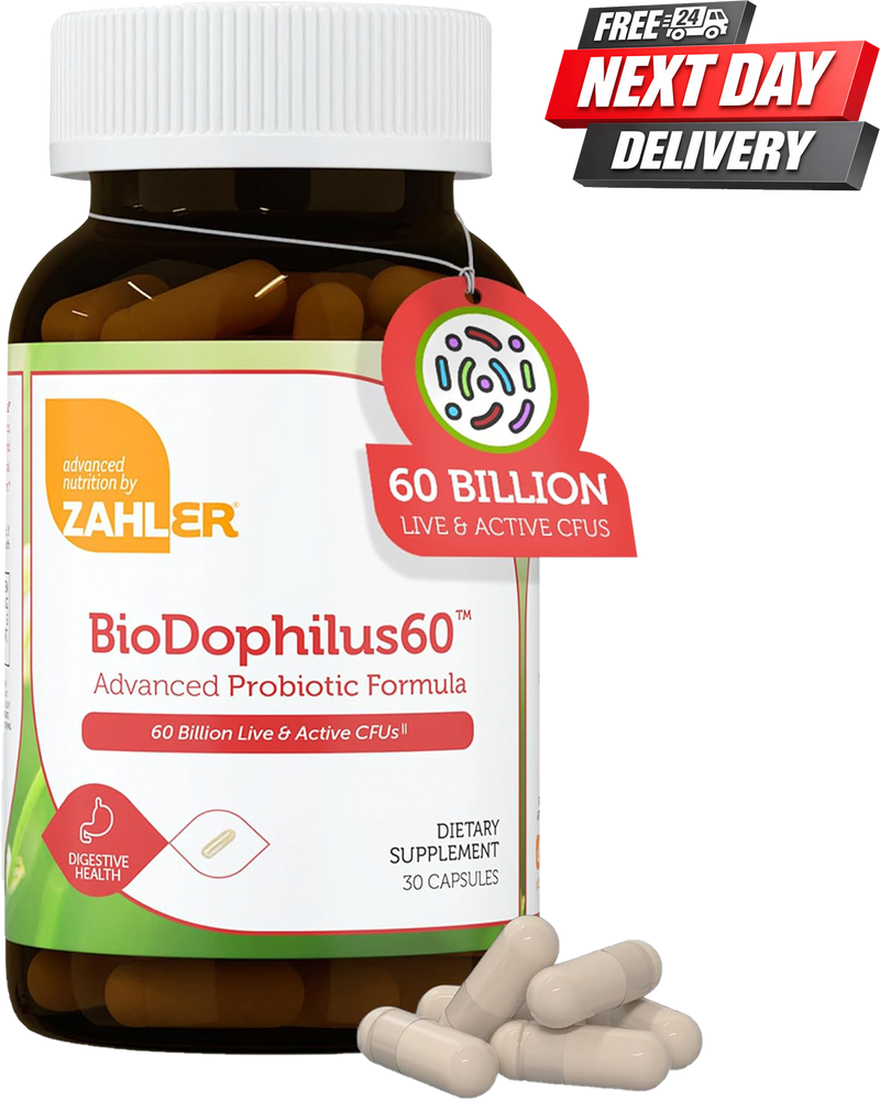 BioDophilus60 Probiotic Supplements for Gut Health | 60 Billion CFU 11 Strains | 30 Capsules