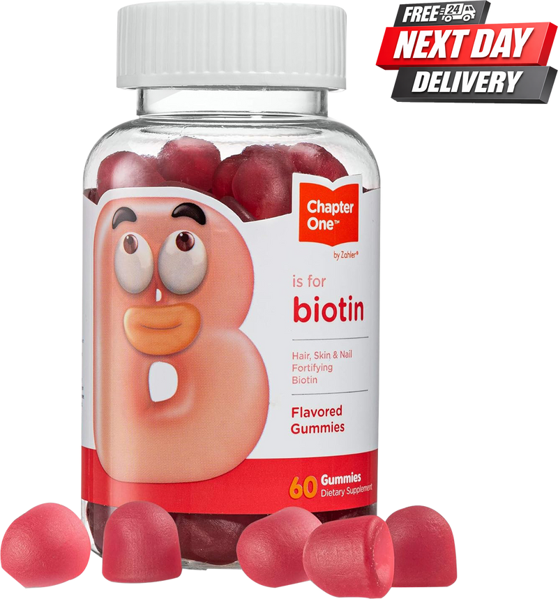 Chapter One Biotin Gummies for Hair Skin and Nails | Hair Growth Gummies | 60 Count