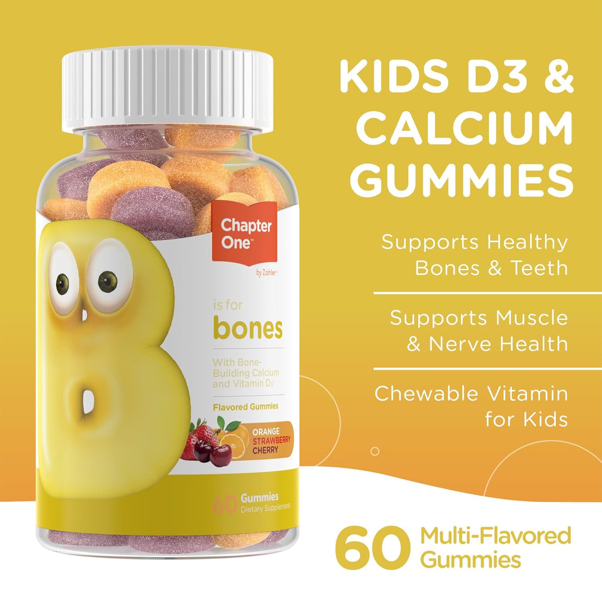 Chapter One, Bones Gummies, Calcium + Vitamin D, 60c - Zahler UK