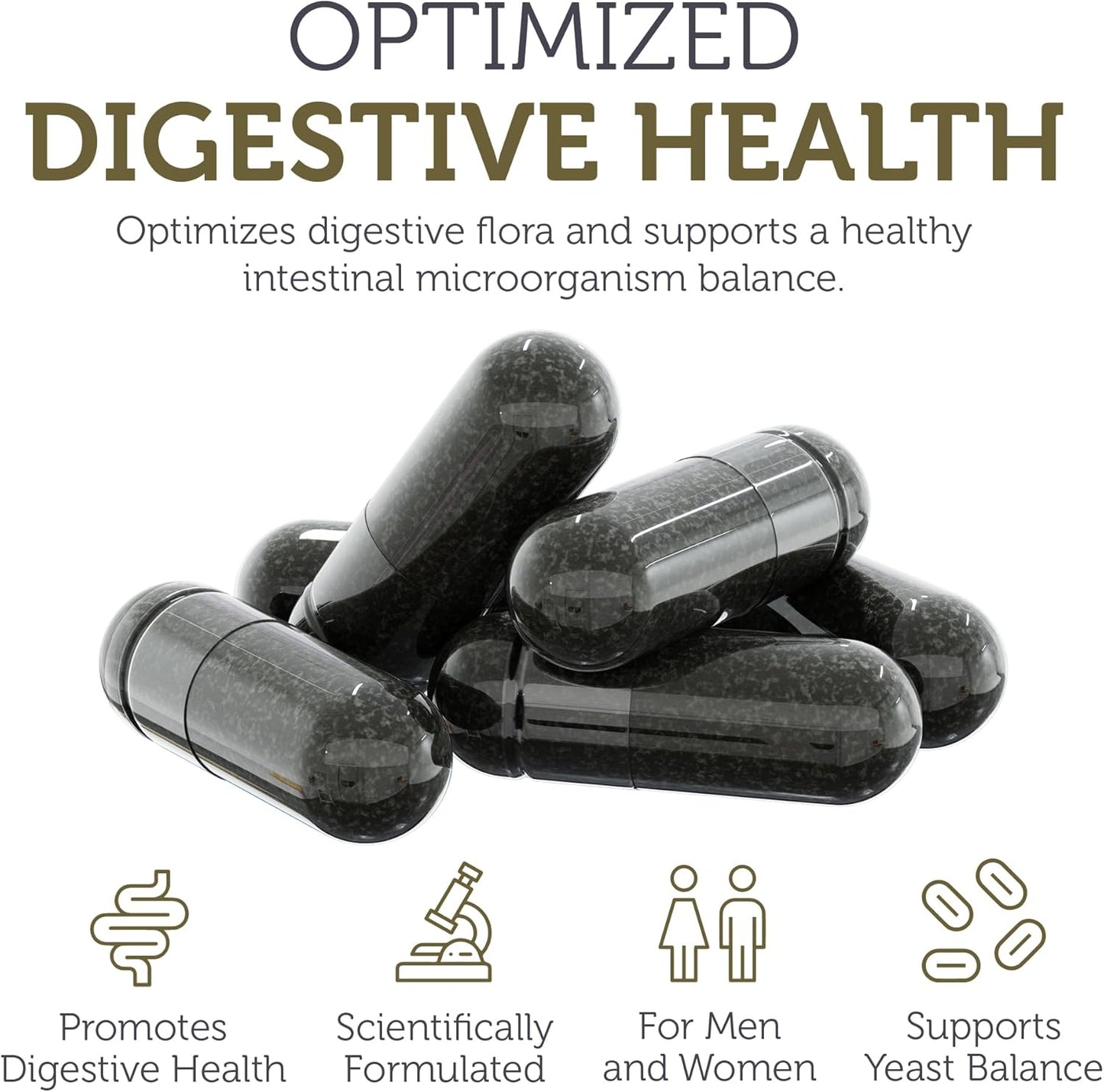 CandAid supplement facts panel listing probiotic and herbal gut health ingredients