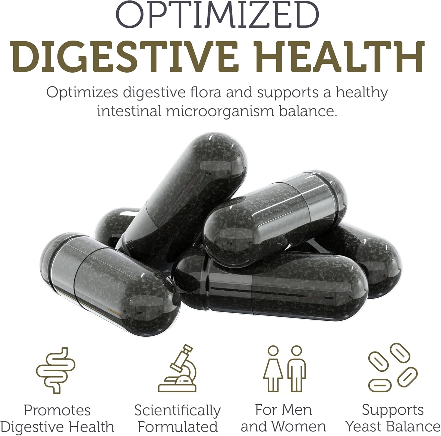 CandAid supplement facts panel listing probiotic and herbal gut health ingredients