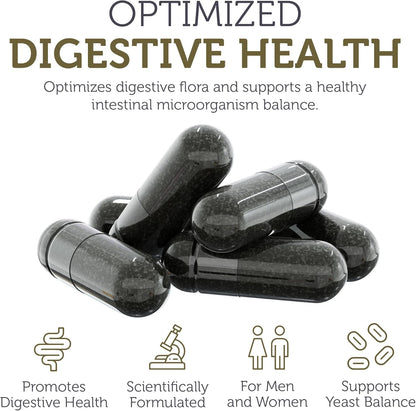 CandAid supplement facts panel listing probiotic and herbal gut health ingredients