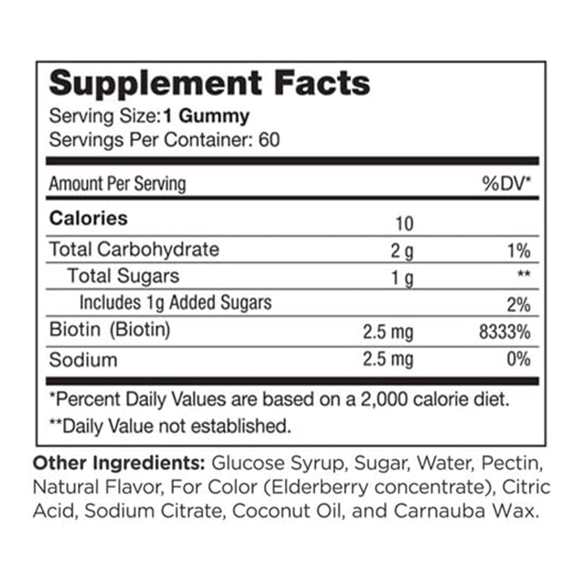 Chapter One Biotin Gummies bottle back with Kosher, Halal and gluten free certification