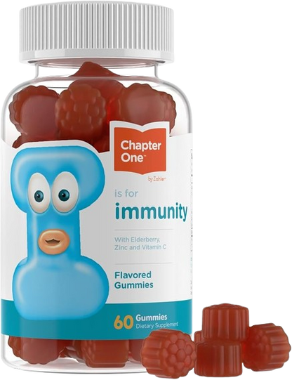 Chapter One Immunity Gummies 60 count kids vitamin c and elderberry gummies serving size