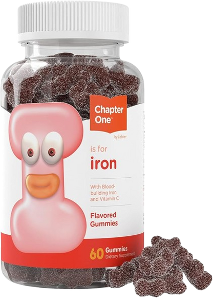 Chapter One Iron Gummies 60 count bottle for kids iron supplement with vitamin c