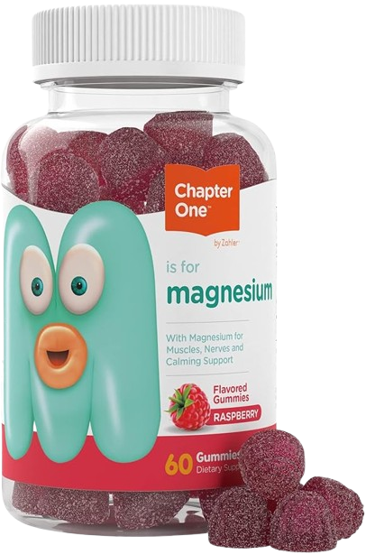 Chapter One Magnesium Gummies Raspberry 60 count bottle best magnesium gummies for kids uk