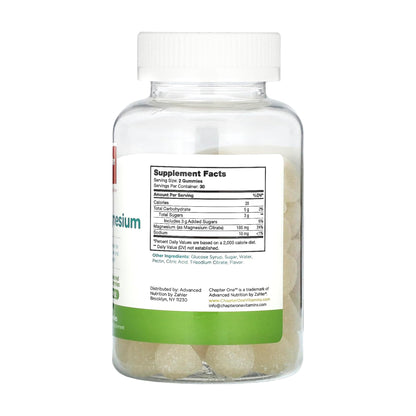 Zahler Chapter One Magnesium Gummies Apple bottle angled view for kids magnesium supplement