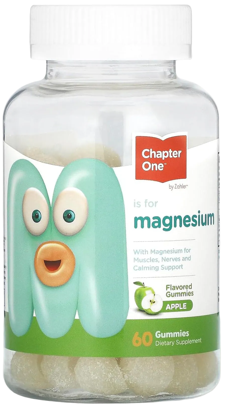 Supplement facts label for Chapter One Magnesium Gummies showing 100mg Magnesium Citrate per serving