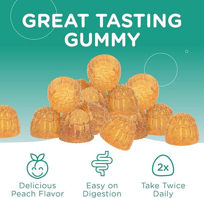 Supplement facts label for Chapter One Magnesium Gummies Peach showing 100mg Magnesium Citrate