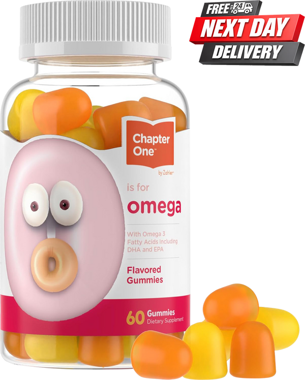 Chapter One Omega 3 Gummies for Kids | Vegetarian DHA and Omega for Brain Support | 60 Gummies