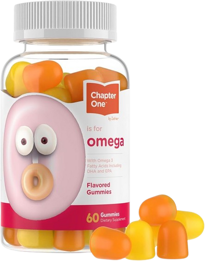 Chapter One Omega 3 Gummies 60 count bottle best omega 3 supplement for kids uk