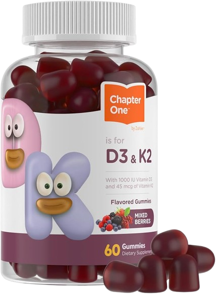 Gummy Vitamins for Kids with D3 and K2 for Healthy Bone Growth