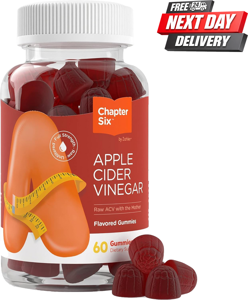 Chapter Six Apple Cider Vinegar Gummies with the Mother | Digestive Support and Detox | 60 Count