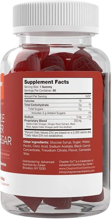 Apple Cider Vinegar Gummies Bottle for Bloating Relief and Gut Health
