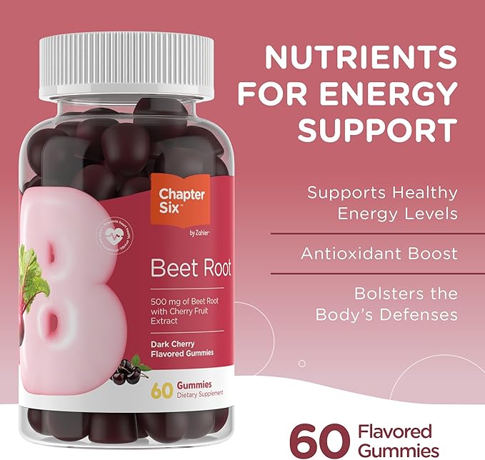 Beetroot Extract Gummies Bottle for Blood Circulation and Heart Health Support
