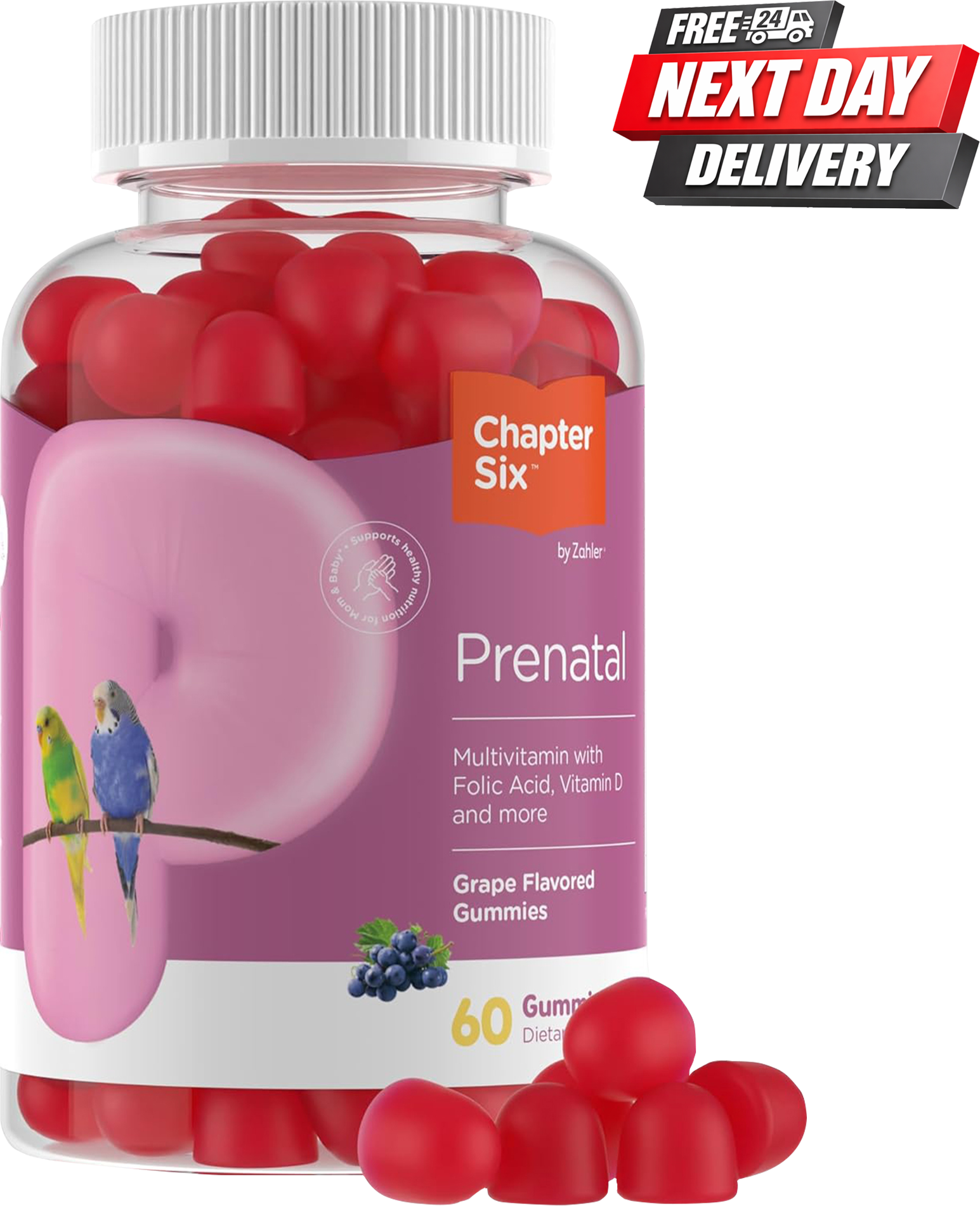 Chapter Six Prenatal Gummies with Folic Acid and Vitamin D3 for Pregnancy