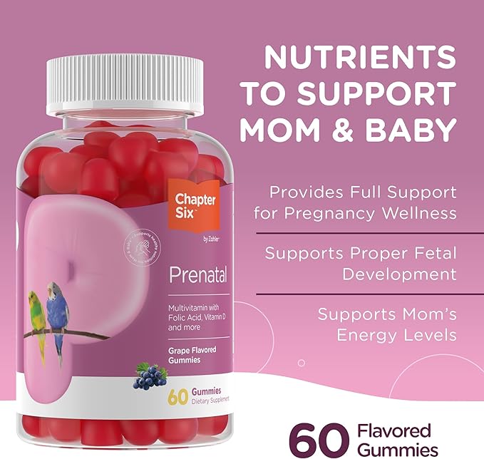 Prenatal Vitamin Gummies Bottle for Healthy Fetal Development and Mom's Nutrition