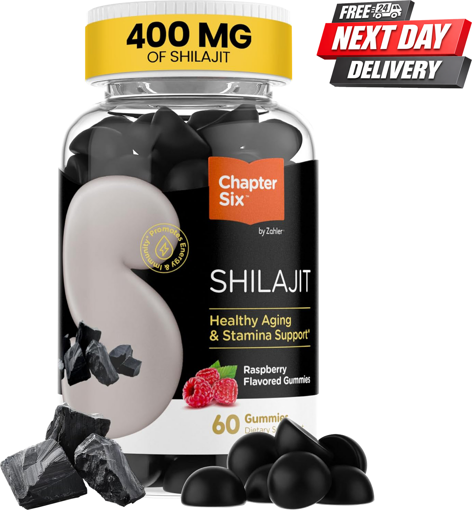 Chapter Six Shilajit Gummies 400mg for Natural Energy, Stamina and Focus Support