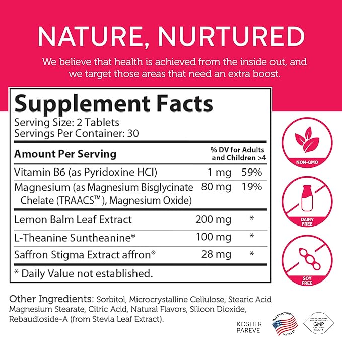 ChildCalm children's magnesium supplement label with L-Theanine and lemon balm for calm