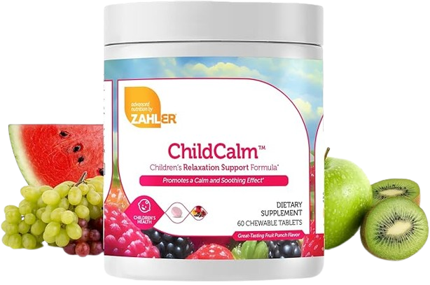 ChildCalm magnesium bisglycinate chewable tablets for children's calm and relaxation
