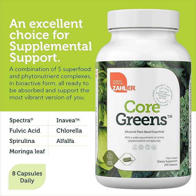 CoreGreens capsules shown for best greens supplement and super greens