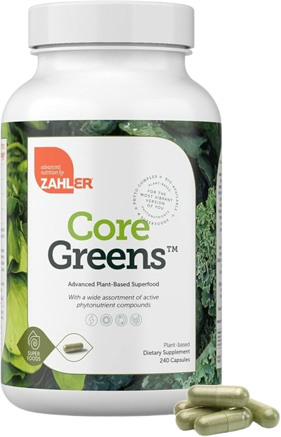 CoreGreens 240 capsule bottle best dietary supplement for gut health
