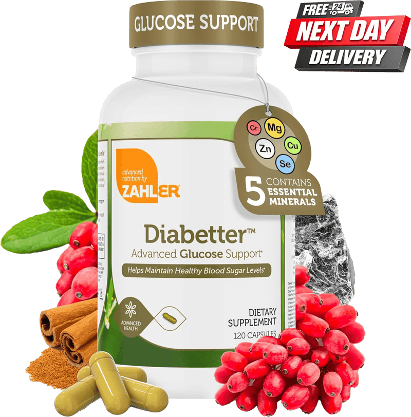 Diabetter Glucose Support Supplement | Berberine, Cinnamon and Chromium Formula | 120 Capsules