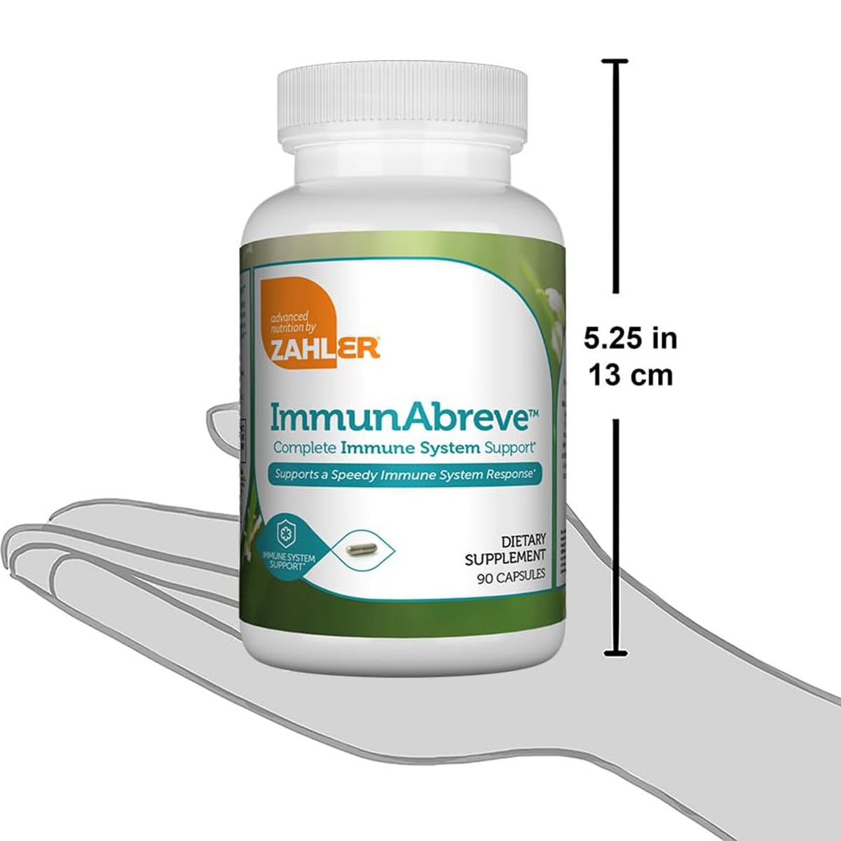 Supplement facts label for ImmunAbreve showing vitamin C, garlic and astragalus