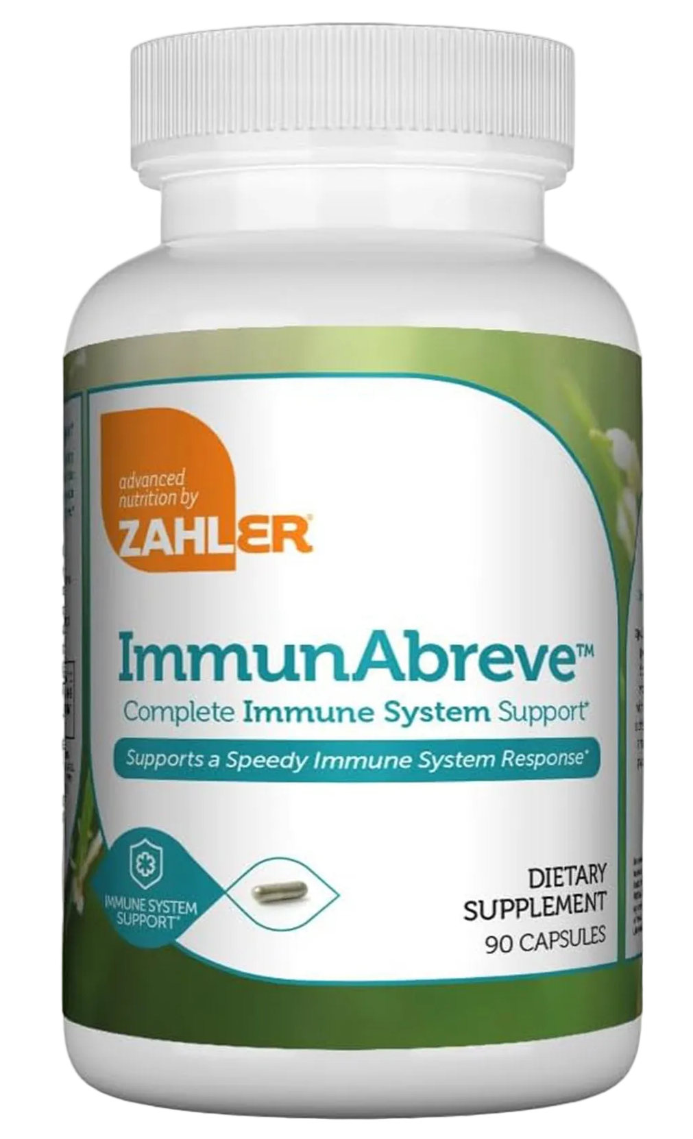 ImmunAbreve bottle back with Kosher, Halal and gluten free certification badges