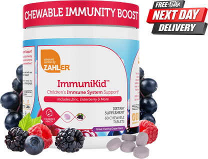 Zahler ImmuniKid Children's Immune Support Tablets with Elderberry and Zinc