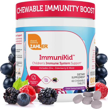ImmuniKid 60 Tablets Bottle Side Label – Kosher and Halal Children's Formula
