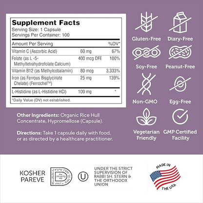 Kosher Halal Vegetarian Friendly Badges for Zahler Iron Supplement Capsules