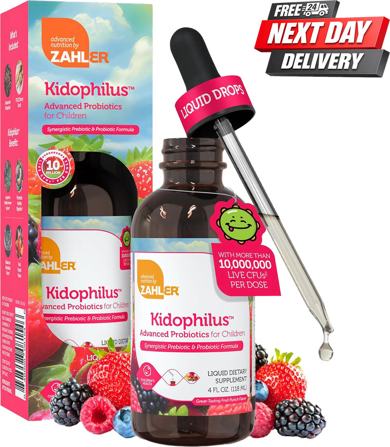 Kidophilus Liquid Probiotics for Kids | Baby Probiotic Drops with 10 Million CFU | 118ml