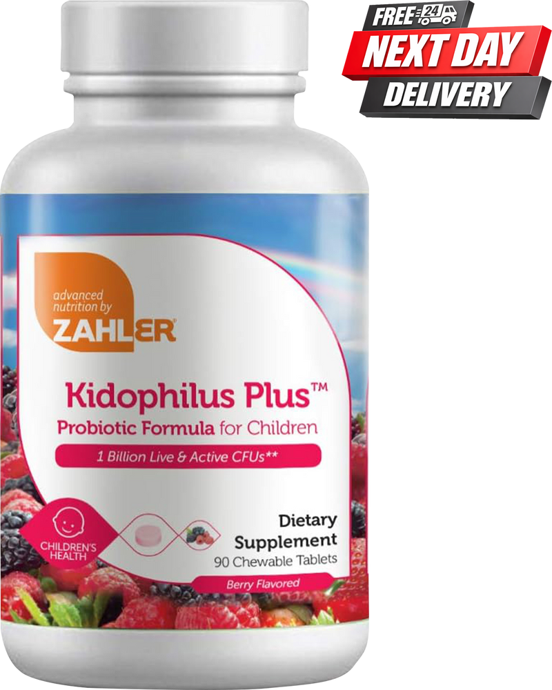 Kidophilus Plus Chewable Probiotics for Kids | L. Acidophilus Berry Flavour | 90 Tablets